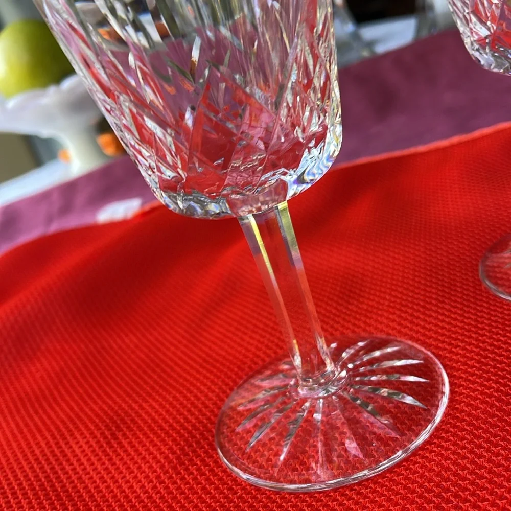 Set of 2 Vintage Crystal Waterford Wine Glasses..Lismore Pattern signed
